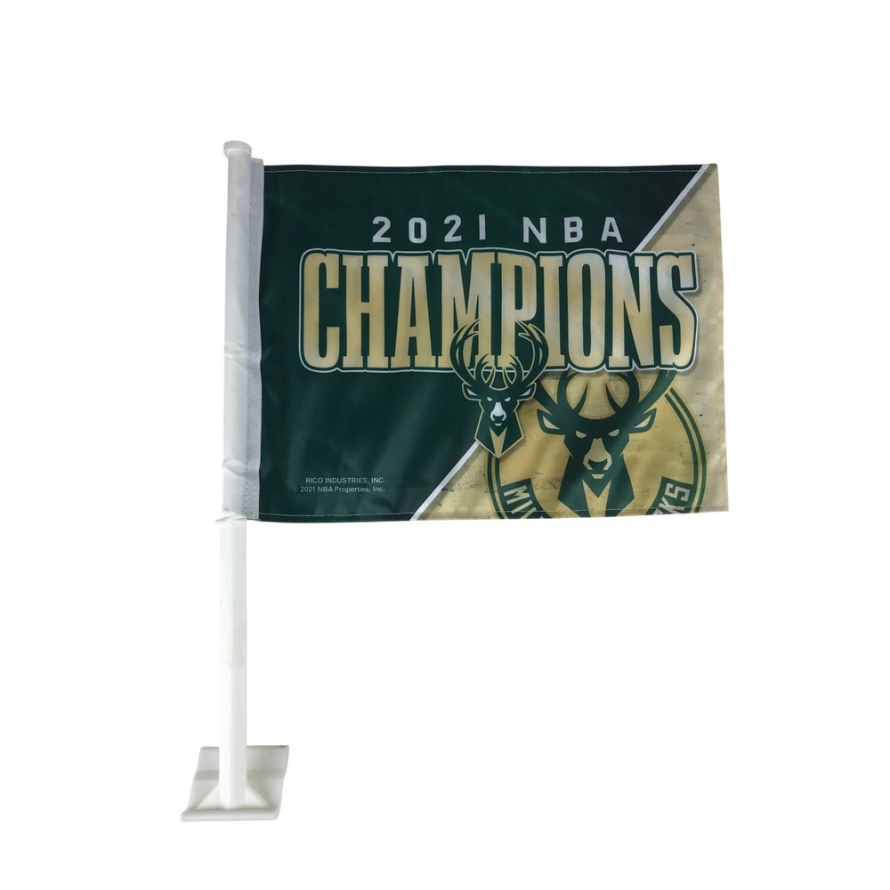 2021 NBA Champions Milwaukee‎ Bucks Car Flag Banner Rico Industries 15x11